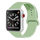 ZRO für Apple Watch Armband, Soft Silikon Ersatz Uhrenarmbänder für 38mm iWatch Serie 3/ Serie 2/ Serie 1, Größe M/L, Minze