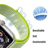 Corki für Apple Watch Armband 38mm 40mm, Weiches Nylon Ersatz Uhrenarmband für iWatch Apple Watch Series 4 (40mm), Series 3/ Series 2/ Series 1 (38mm), Blitzgelb - 3