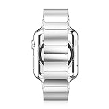 OKCS Armband - für Apple Watch 42 mm Series 1, Series 2, Series 3, Edition Edelstahl Butterfly Luxus Uhrenband Stainless Steel + Connector - Silber - 3