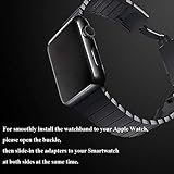 MroTech Metallarmband kompatibel für 42mm Apple Watch Armband Edelstahl Uhrenarmband Ersatz für Apple Watch Serie 3 / 2 / 1, iWatch Sport Edition Nike+ (42 mm, Schwarz) - 9