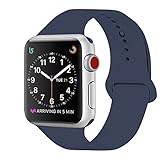 ZRO für Apple Watch Armband, Soft Silikon Ersatz Uhrenarmbänder für 42mm iWatch Serie 3/ Serie 2/ Serie 1, Größe S/M, Mitternacht Blau